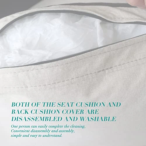 Harper & Bright Designs 3-Piece Living Room Storage Sofa Set With 3-Seat Couch, Loveseat And Single Armchair, Silver Nailhead Trim/Hidden Storage Space Under Seat/Classical Wooden Legs/Beige Fabric 6 Harper & Bright Designs 3-Piece Living Room Storage Sofa Set With 3-Seat Couch, Loveseat And Single Armchair, Silver Nailhead Trim/Hidden Storage Space Under Seat/Classical Wooden Legs/Beige Fabric - Image 6