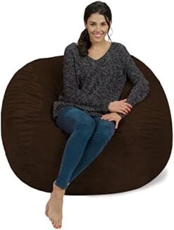 Chill Sack Bean Bag Chair: Giant 4' Memory Foam Furniture Bean Bag - Big Sofa With Soft Micro Fiber Cover - Charcoal -Safavieh Furnitue Shop 41dQh2orgqL. AC