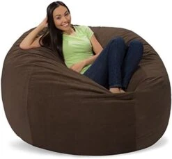 Comfy Sacks Memory Foam Bean Bag Chair, Charcoal Furry -Safavieh Furnitue Shop 41djNuTYdzL. AC