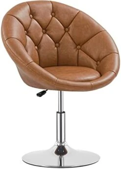 Yaheetech Round Tufted Back Chair Living Room Chair Contemporary Height Adjustable Vanity Chair 360° Swivel Accent Chair Modern Look, White -Safavieh Furnitue Shop 41dtCZ5ZC4L. AC