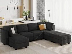 Belffin Large Modular Sectional Sofa U Shaped Couch Set With Storage Convertible Large Couch U Shape Set Reversible Chaise Dark Grey -Safavieh Furnitue Shop 41eHhyTvd2L. AC