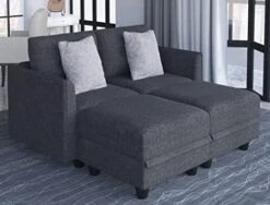 LLappuil Modular Sectional Sofa With Reversible Chaise U Shaped Sectional Storage Couch With Ottoman For Living Room, Denim Blue -Safavieh Furnitue Shop 41eIN7e2AyL. AC