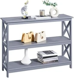 Yaheetech 3-Tier Console Table With 3 Storage Shelves, Entryway Table Sofa Side Narrow Long Table Bookshelf For Hallway Living Room, Accent Furniture, White -Safavieh Furnitue Shop 41eTHqUwHLS. AC