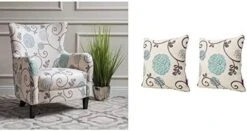 Christopher Knight Home Arabella Fabric Club Chair, White And Blue Floral 29.1D X 29.9W X 36.6H In -Safavieh Furnitue Shop 41eance4NVL. AC