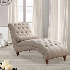 Rosevera Sereno Polyester Upholstered Button Tufting With Toss Pillow Chaise Lounge Chair For Indoor Bedroom, Linen Gray 15 Rosevera Sereno Polyester Upholstered Button Tufting With Toss Pillow Chaise Lounge Chair For Indoor Bedroom, Linen Gray -Safavieh Furnitue Shop 41egiAvzI2L. AC