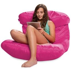 Posh Creations Laguna Lounger Teens, Kids And Adults For Bedrooms And Dorm Rooms, Large Bean Bag Chair, Soft Nylon-Pink -Safavieh Furnitue Shop 41elKXAJsPL