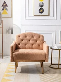 KINFFICT Modern Accent Chair, Upholstered Single Sofa Arm Chair For Living Room And Bedroom, Upholstered Comfy Armchair Chair With Solid Tapered Metal Legs, White 23 KINFFICT Modern Accent Chair, Upholstered Single Sofa Arm Chair For Living Room And Bedroom, Upholstered Comfy Armchair Chair With Solid Tapered Metal Legs, White -Safavieh Furnitue Shop 41g5Nl0sfRL. AC