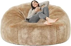 Taotique Giant Bean Bag Chair Cover(Cover Only, No Filler) Soft Faux RH Fur Sofa Bed Cover Washable Bean Bag Couch Cover For Adult And Kids With Liner -Safavieh Furnitue Shop 41g6ywgla2L. AC 1