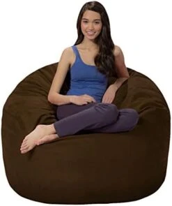 Comfy Sacks Memory Foam Bean Bag Chair, Charcoal Furry -Safavieh Furnitue Shop 41gH6YGFBXL. AC