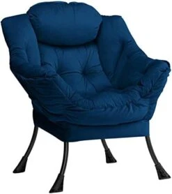 AbocoFur Modern Cotton Fabric Lazy Chair, Accent Contemporary Lounge Chair, Single Steel Frame Leisure Sofa Chair With Armrests And A Side Pocket, Thick Padded Back, Dark Atrovirens -Safavieh Furnitue Shop 41gMBiQHINL. AC