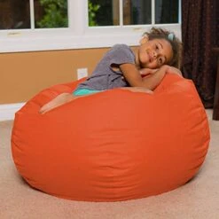 Posh Beanbags Bean Bag Chair, Large-38in, Solid Orange -Safavieh Furnitue Shop 41ghmE4Mw9L