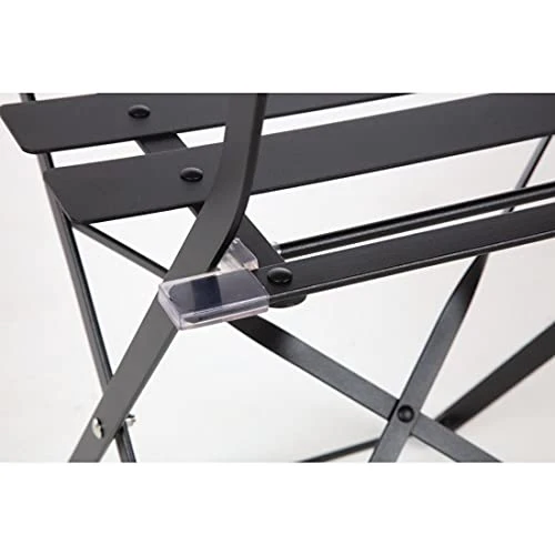 Bolero Black Pavement Style Steel Chairs (Pack 2) 3 Bolero Black Pavement Style Steel Chairs (Pack 2) - Image 3