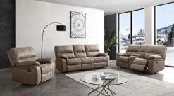 Betsy Furniture Microfiber Reclining Sofa Couch Set Living Room Set 8007 (Grey, Sofa+Loveseat) -Safavieh Furnitue Shop 41hJ5QBhI9L. AC