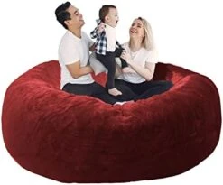 SOXOCE Bean Bag Cover, 6ft, PV Velvet Brown RoundBean Bag Chairs (No Filler) - Comfy Big Bean Bag Chair Covers For Kids, Teens, & Adults - Cover ONLY -Safavieh Furnitue Shop 41i6eO53aIL. AC