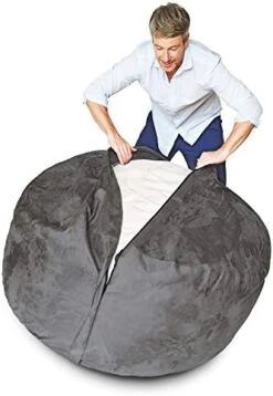 Lumaland Luxury Microsuede Outer Cover For Bean Bags Machine Washable 6-Foot Bean Bag Cover With Inlay In Dark Grey Cover And Inlay ONLY 25 Lumaland Luxury Microsuede Outer Cover For Bean Bags Machine Washable 6-Foot Bean Bag Cover With Inlay In Dark Grey Cover And Inlay ONLY -Safavieh Furnitue Shop 41iHbqy737L. AC