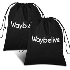 Waybelive 2 Pieces Bean Bag Game Carrying Bag, Canvas Cornhole Carrying Case With Cornhole Bean Bag Tote Carry Case, Weatherproof Bags, Black