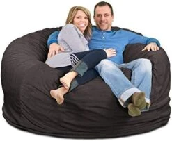 ULTIMATE SACK 6000 (6 Ft.) Bean Bag Chair Cover In Multiple Colors: Cover ONLY. (6000, Navy Suede) -Safavieh Furnitue Shop 41imaeEfaIL. AC