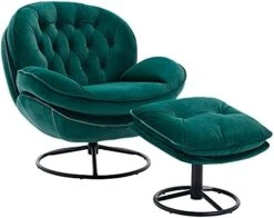 LoLado Velvet Chaise Lounge Indoor Cozy Oversized Swivel Reading Chair With Footrest, Yellow -Safavieh Furnitue Shop 41iqtqXAm4S. AC