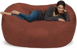 Chill Sack Bean Bag Chair: Huge 6' Memory Foam Furniture Bag And Large Lounger - Big Sofa With Soft Micro Fiber Cover - Royal Blue -Safavieh Furnitue Shop 41iuTkcw39L. AC