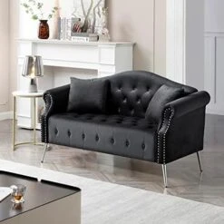 Homtique Sofa Set For Living Room 2 Piece, Modern Velvet Loveseat Sofa Set Upholstered Button Tufted Nailhead Trimming Rolled Arm And Metal Legs, Velvet Sofa Couch With 4 Pillows For Home (Beige) 19 Homtique Sofa Set For Living Room 2 Piece, Modern Velvet Loveseat Sofa Set Upholstered Button Tufted Nailhead Trimming Rolled Arm And Metal Legs, Velvet Sofa Couch With 4 Pillows For Home (Beige) -Safavieh Furnitue Shop 41j JBMxigL. AC