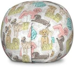 Ambesonne Zebra Print Storage Toy Bag Chair, Striped Zebra Animal Print Nature Wildlife Inspired Simplistic Illustration, Stuffed Animal Organizer Washable Bag, Small Size, White Charcoal -Safavieh Furnitue Shop 41jD iIv3lL. AC