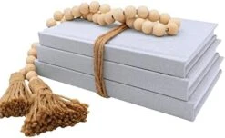 Kigan Home Linen Covered Decorative Books, Set Of 3 (Pearl White) - Fabric Covered Book Set Home Decor For Shelves, Fireplace Mantel, Coffee Table, Console/Bedside Table Or Farmhouse Tiered Tray -Safavieh Furnitue Shop 41jHDhjc6DL. AC