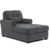 Beaugreen 59" Chaise Lounge Indoor Living Room Chaise Chairs Comfort Sleeper Lounger With Thick Upholstered Seat For Living Room Bedroom Apartment,Dark Gray