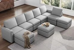 LINSY HOME Modular Sectional Sofa, U Shape Oversized Sofa Couch With Storage, Memory Foam, Modular Sectionals With Ottomans, 7 Seat Living Room Furniture Sofa Sets With Chaise, Blue -Safavieh Furnitue Shop 41jcp4T1WKL. AC