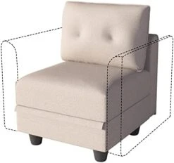 LLappuil Modular Sofa Middle Module With Storage For Customizable Sectional Couch, Accent Armless Chair, Waterproof, Anti-Scratch And Antistatic Fabric Sectional, Brown -Safavieh Furnitue Shop 41jpmP7vOQL. AC