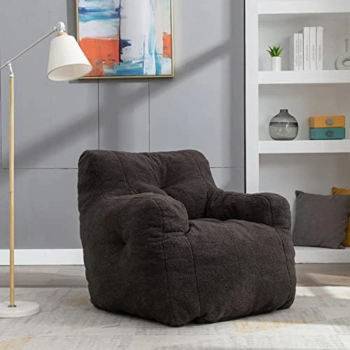 Beanbags Bean Bag Chair, Ultra Soft Teddy Fabric Arm Chair For Adults Kids, Comfy Leisure Sofa Chair For Bedroom, Living Room, Apartment, Ivory 7 Beanbags Bean Bag Chair, Ultra Soft Teddy Fabric Arm Chair For Adults Kids, Comfy Leisure Sofa Chair For Bedroom, Living Room, Apartment, Ivory - Image 7