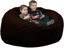 ULTIMATE SACK 4000 (4 Ft.) Bean Bag Chair: Giant Foam-Filled Furniture - Machine Washable Covers, Durable Inner Liner, 100% Virgin Foam. Comfy Bean Bag Chair. (Black, Suede) -Safavieh Furnitue Shop 41k6WkFy18L. AC