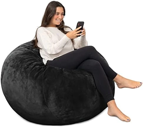 Milliard Big Ultra Supportive Stuffed Bean Bag Chair Couch For Adults And Kids Filled With Shredded Foam (Grey) 6 Milliard Big Ultra Supportive Stuffed Bean Bag Chair Couch For Adults And Kids Filled With Shredded Foam (Grey) - Image 6