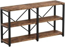 IRONCK Rustic Entryway Console Table, Long Hallway Table 47in 3-Tier, TV Stand Entertainment Center Media Stand For Living Room, Industrial Style, Vintage Brown -Safavieh Furnitue Shop 41kY5QJQABL. AC