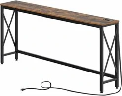 Rolanstar Console Table With 2 Outlets And 2 USB Ports, 39.4” Entryway Table With Metal Frame & X-Shaped Design, Narrow Sofa Table For Living Room And Hallway, Behind Couch Table, For Entryway, Foyer -Safavieh Furnitue Shop 41kvtXnZXBL. AC