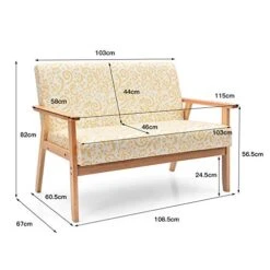 POWERSTONE Modern Upholstered Loveseat, Fabric Loveseat Sofa Couch Wooden 2-Seat Armchair For Home And Office (Yellow, Loveseat) -Safavieh Furnitue Shop 41kyKWaLeWL