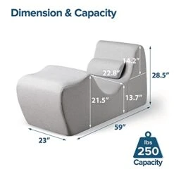 ZINUS Lotus Zero Gravity Chaise Lounger / Foam Recliner For Living Room / Ergonomic Positioning For Better Relaxation / Pillow Included / No Assembly Dark Grey 59D X 23W X 28.5H In -Safavieh Furnitue Shop 41lOWAgB0sS