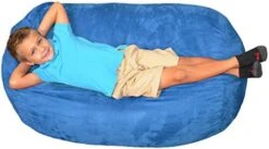 Comfy Sacks Memory Foam Bean Bag Chair, Black Furry -Safavieh Furnitue Shop 41leOFtqDBL. AC