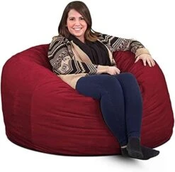 ULTIMATE SACK 4000 (4 Ft.) Bean Bag Chair Cover In Multiple Colors: Cover ONLY. (4000, Electric Blue Suede) -Safavieh Furnitue Shop 41mFqtx3jiL. AC