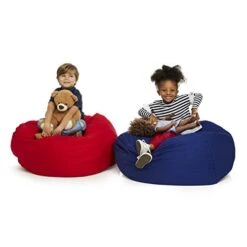 Delmach Bean Bag Chair Cover | Stuffed Animal Storage | 38" Width Extra Large | 100% Cotton Canvas | Double Stitched | Durable Zipper | Fill With Anything Soft | Beans Not Included -Safavieh Furnitue Shop 41mRx7jehEL