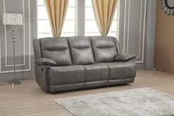 Betsy Furniture Bonded Leather Reclining Sofa Couch Set Living Room Set 8006 (Grey, Glider Chair) -Safavieh Furnitue Shop 41mVR2OWKS. AC