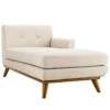 Modway Engage Mid-Century Modern Upholstered Fabric Right-Arm Chaise In Beige