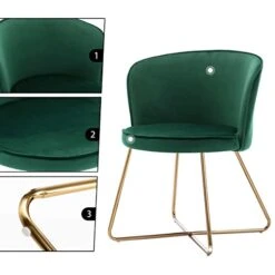 Duhome Accent Chair Vanity Chair Home OfficeMid-Century Modern Upholstered Leisure Club Dining Chairs Velvet Cushion For Living Room Bedroom Reception Area Dark Green 1pcs -Safavieh Furnitue Shop 41nabV3icWL