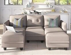 LLappuil Modular Sectional Sofa With Reversible Chaise U Shaped Sectional Storage Couch With Ottoman For Living Room, Denim Blue -Safavieh Furnitue Shop 41ncAQLMM1L. AC