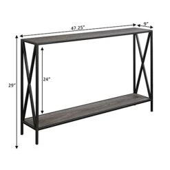 Convenience Concepts Tucson Console Table With Shelf, Weathered Gray/Black 8 Convenience Concepts Tucson Console Table With Shelf, Weathered Gray/Black -Safavieh Furnitue Shop 41nygt52meL