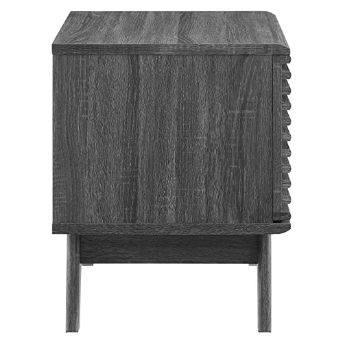 Modway Render Mid-Century Modern 19" Vinyl Record Display Stand In Charcoal 3 Modway Render Mid-Century Modern 19" Vinyl Record Display Stand In Charcoal - Image 3
