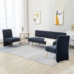 MOJAY 1 Loveseat Sofa And 2 Accent Chairs Set Couches For Living Room Furniture Set With Golden Legs For Bedroom -Safavieh Furnitue Shop 41okYJNgK0L. AC