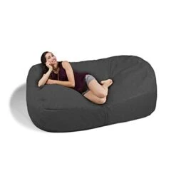 Jaxx 7 Foot Bean Bag Sofa, Charcoal -Safavieh Furnitue Shop 41otGRD0GgL