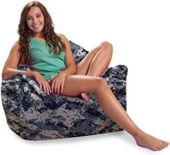 Posh Creations Structured Comfy Bean Bag Chair For Gaming, Reading And Watching TV, Malibu Lounge, Nylon - Camo Digital -Safavieh Furnitue Shop 41qIdJCdV6L. AC