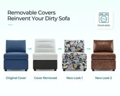 LINSY HOME Modular Sectional Sofa, U Shape Oversized Sofa Couch With Storage, Memory Foam, Modular Sectionals With Ottomans, 7 Seat Living Room Furniture Sofa Sets With Chaise, Blue -Safavieh Furnitue Shop 41qRT99zASL