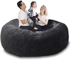 SOXOCE Bean Bag Cover, 6ft, PV Velvet Brown RoundBean Bag Chairs (No Filler) - Comfy Big Bean Bag Chair Covers For Kids, Teens, & Adults - Cover ONLY -Safavieh Furnitue Shop 41qWG58dawL. AC